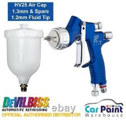 DeVilbiss GTi PRO LITE Spray Gun BLUE HVLP HV25 1.2 & 1.3mm