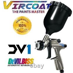 DeVilbiss Spray Gun DV1 avec DV1-B PLUS HVLP-PLUS1.3 Basecoat Paint Clear Coat