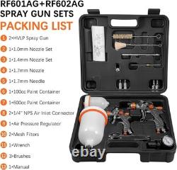 Dual Nozzle HVLP Paint Sprayer with Toolbox Perfect for Auto Paint & Home Décor