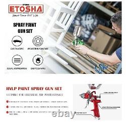 ETOSHA HVLP Spray Gun Set 3pcs, Auto Paint Primer withAir Regulator & Maintenance