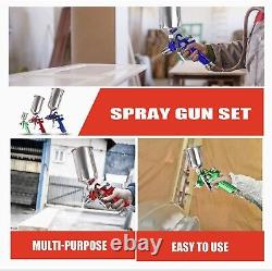 ETOSHA HVLP Spray Gun Set 3pcs, Auto Paint Primer withAir Regulator & Maintenance