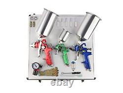 ETOSHA HVLP Spray Gun Set 3pcs, Auto Paint Primer withAir Regulator & Maintenance