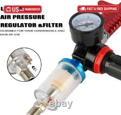 ETOSHA HVLP Spray Gun Set 3pcs, Auto Paint Primer with Air Regulator & Maintenan