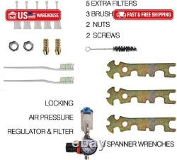 ETOSHA HVLP Spray Gun Set 3pcs, Auto Paint Primer with Air Regulator & Maintenan