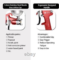 Efficient Spray Gun for Painting 1.5mm Stainless Steel Nozzle & 400CC Capacity