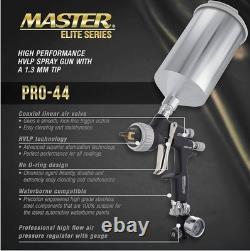 Elite PRO-44 Series High Performance HVLP Spray Gun with 1.3mm Tip & Regulator