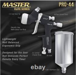 Elite PRO-44 Series High Performance HVLP Spray Gun with 1.3mm Tip & Regulator