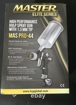 Elite PRO-44 Series High Performance HVLP Spray Gun with 1.3mm Tip & Regulator Elite PRO-44 Series High Performance HVLP Spray Gun with 1.3mm Tip & Regulator