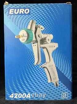 Euro 4200A 1.4mm HVLP Premium Air Spray Gun & Cup Combo EUR-4214A NEW IN BOX