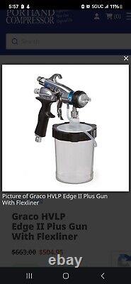 Graco HVLP Edge 2 Plus Spray Gun with Flex Liner System Excellent Condition