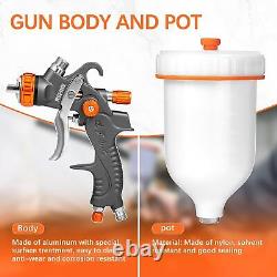 HVLP Air Gravity Spray Gun Sets 2-Spray Paint Gun 1.0mm 100ml & 1.4/1.7mm