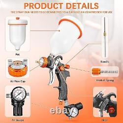 HVLP Air Gravity Spray Gun Sets 2-Spray Paint Gun 1.0mm 100ml & 1.4/1.7mm