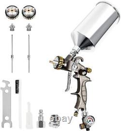 HVLP Air Spray Gun, 1000ml Capacity 14.5CFM 1000ML 1.4/1.8mm Nozzles Tips