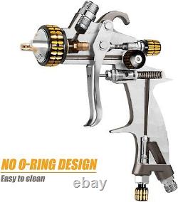 HVLP Air Spray Gun, 1000ml Capacity 14.5CFM 1000ML 1.4/1.8mm Nozzles Tips