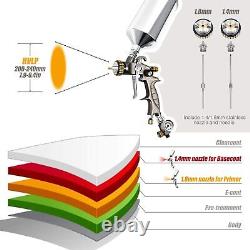 HVLP Air Spray Gun, 1000ml Capacity 14.5CFM 1000ML 1.4/1.8mm Nozzles Tips