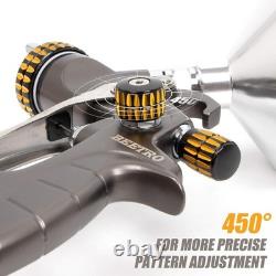 HVLP Air Spray Gun 1000ml Gravity Feed 1.4/1.8mm Nozzles Stainless Steel