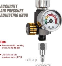 HVLP Air Spray Gun 1000ml Gravity Feed 1.4/1.8mm Nozzles Stainless Steel