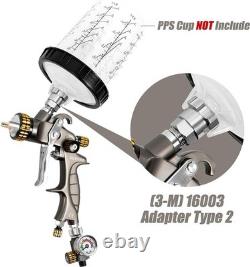HVLP Air Spray Gun 1000ml Gravity Feed 1.4/1.8mm Nozzles Stainless Steel