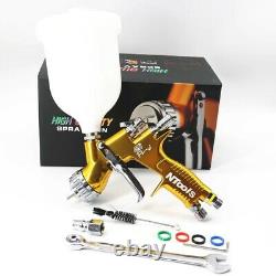 HVLP Car Paint Spray Gun 1.3mm Nozzle Air Sprayer Pistol Tool Gold Compressor