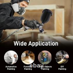 HVLP Spray Gun, 1.3 mm and 1.8 mm Stainless Steel Air Spray Gun, 600 ml and 4