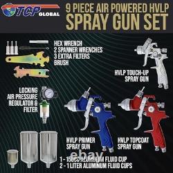 HVLP Spray Gun Kit 3 Pack Multicolor Stainless Steel