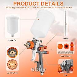 HVLP Spray Gun Kit Air Paint Sprayer Gun with 1.3mm Nozzle 600CC Cup Easy