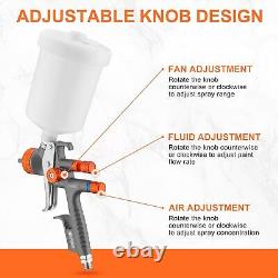 HVLP Spray Gun Kit Air Paint Sprayer Gun with 1.3mm Nozzle 600CC Cup Easy