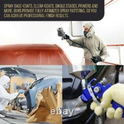 HVLP Spray Gun Kit for Auto Paint Set of 3 Sprayers 1.0mm, 1.4mm, 1.8mm wit
