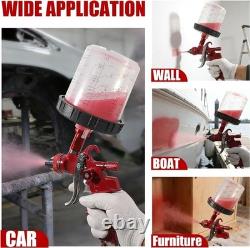 HVLP Spray Gun With 1.4/1.7/2.0/2.5/3.0mm 5 Nozzles, Air Spray Paint Gun With10
