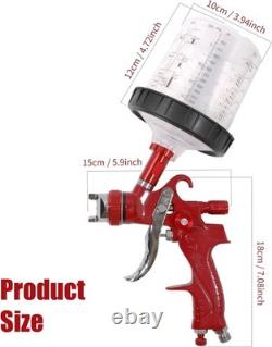 HVLP Spray Gun With 1.4/1.7/2.0/2.5/3.0mm 5 Nozzles, Air Spray Paint Gun With10