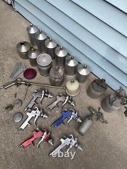 HVLP Spray Paint Gun Set Lot Canisters Astro H827W