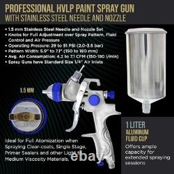 High-Performance Paint Gun for Primer and Basecoat with Stainless Steel Finish