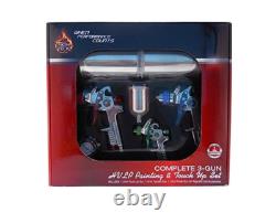 High Teck Professional HVLP Paint Spray Gun Kit, 3-Piece Set -T530