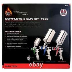High Teck T530 Complete 3-Gun HVLP Paint & Touch Up Set