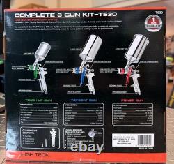High Teck T530 Performance Series Complete 3-Gun HVLP Paint and Touch up