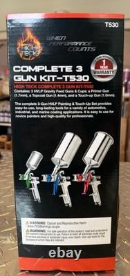 High Teck T530 Performance Series Complete 3-Gun HVLP Paint and Touch up