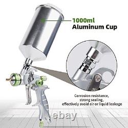 Huepar HVLP Gravity Feed Air Spray Gun with 3 Knobs for Full Adjustment 1.3mm