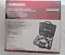 Husky Spray Gun Kit HVLP Gravity Feed Paint Sprayer Set 600cc 120cc Cups