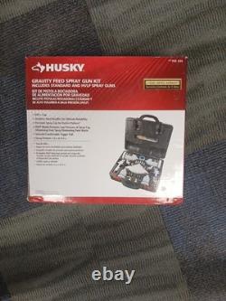 Husky Spray Gun Kit HVLP Gravity Feed Paint Sprayer Set 600cc 120cc Cups