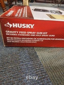 Husky Spray Gun Kit HVLP Gravity Feed Paint Sprayer Set 600cc 120cc Cups