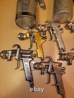 Lot Of 10 HVLP Spray Guns. Binks Devilbiss And Sicmo