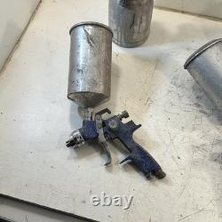 Lot Of 5 HVLP Spray Guns 2 Stands AirAce SGGH90 ATD Tools With 4 Metal Canister