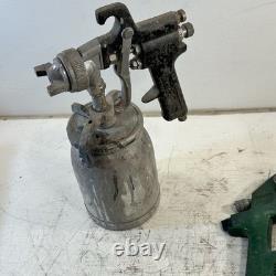 Lot Of 5 HVLP Spray Guns 2 Stands AirAce SGGH90 ATD Tools With 4 Metal Canister
