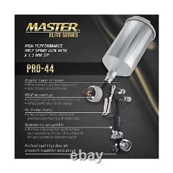 Master Elite High Performance PRO-44 Series HVLP Spray Gun with 1.3mm Tip wit