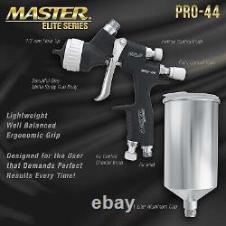 Master Elite High Performance PRO-44 Series HVLP Spray Gun with 1.3mm Tip wit