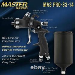 Master HP Pro 33 Series HVLP Spray Gun, 1.4mm Tip, Air Regulator, Auto Car Paint