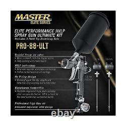 Master Performance PRO-88 Series HVLP Spray Gun Ultimate Kit with 3 Flu