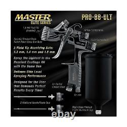 Master Performance PRO-88 Series HVLP Spray Gun Ultimate Kit with 3 Flu