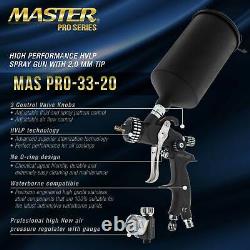 Master Pro 33 Series HVLP Spray Gun, 2.0mm Tip, Air Regulator, Auto Paint Primer