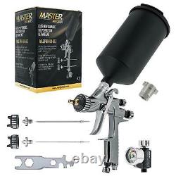 Master Pro 88 HVLP Spray Gun Kit 1.3, 1.4, 1.8 mm Tips, Regulator & Adapter